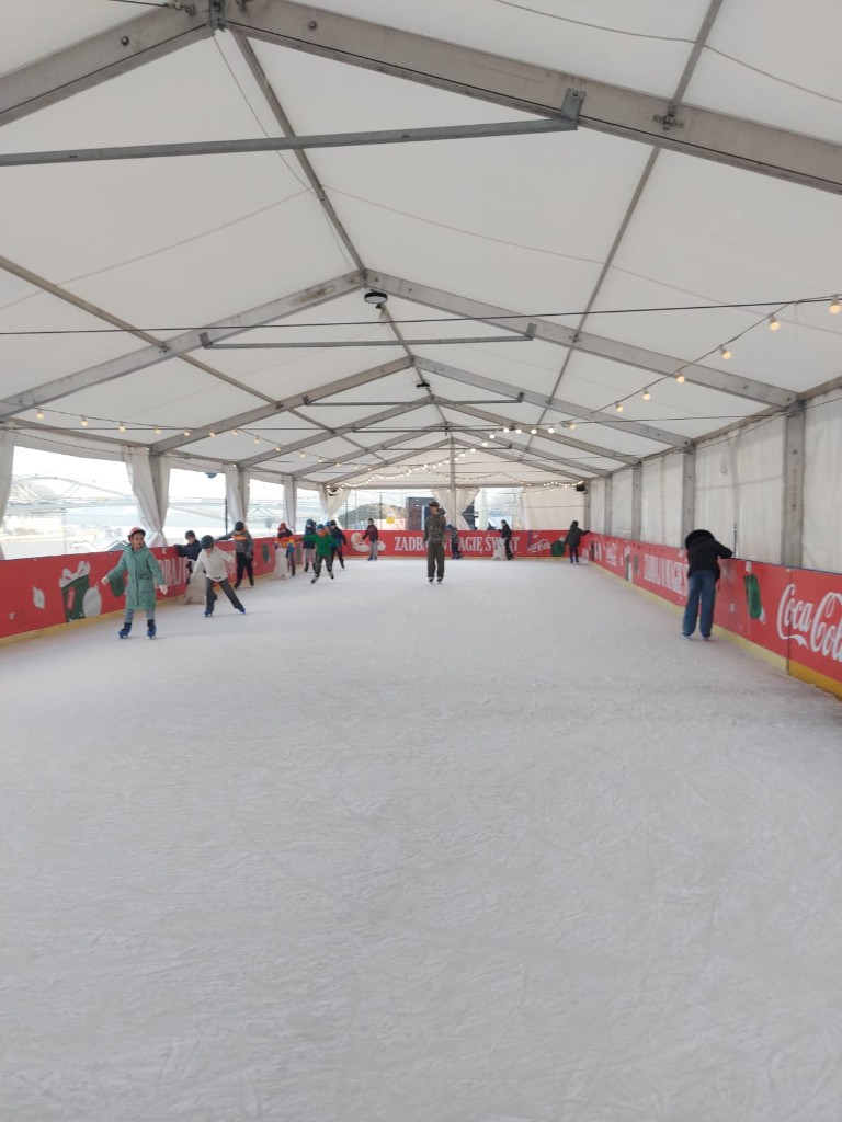 Uczniowie klasy 3d spędzili miły czas na lodowisku pod Hotelem Forum. 